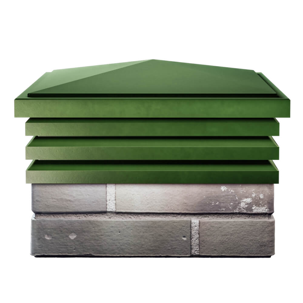 Колпак Zking Бона ХайТек Зеленый на столб 1.5х1.5 кирпича (385х385мм) Джанкой фото