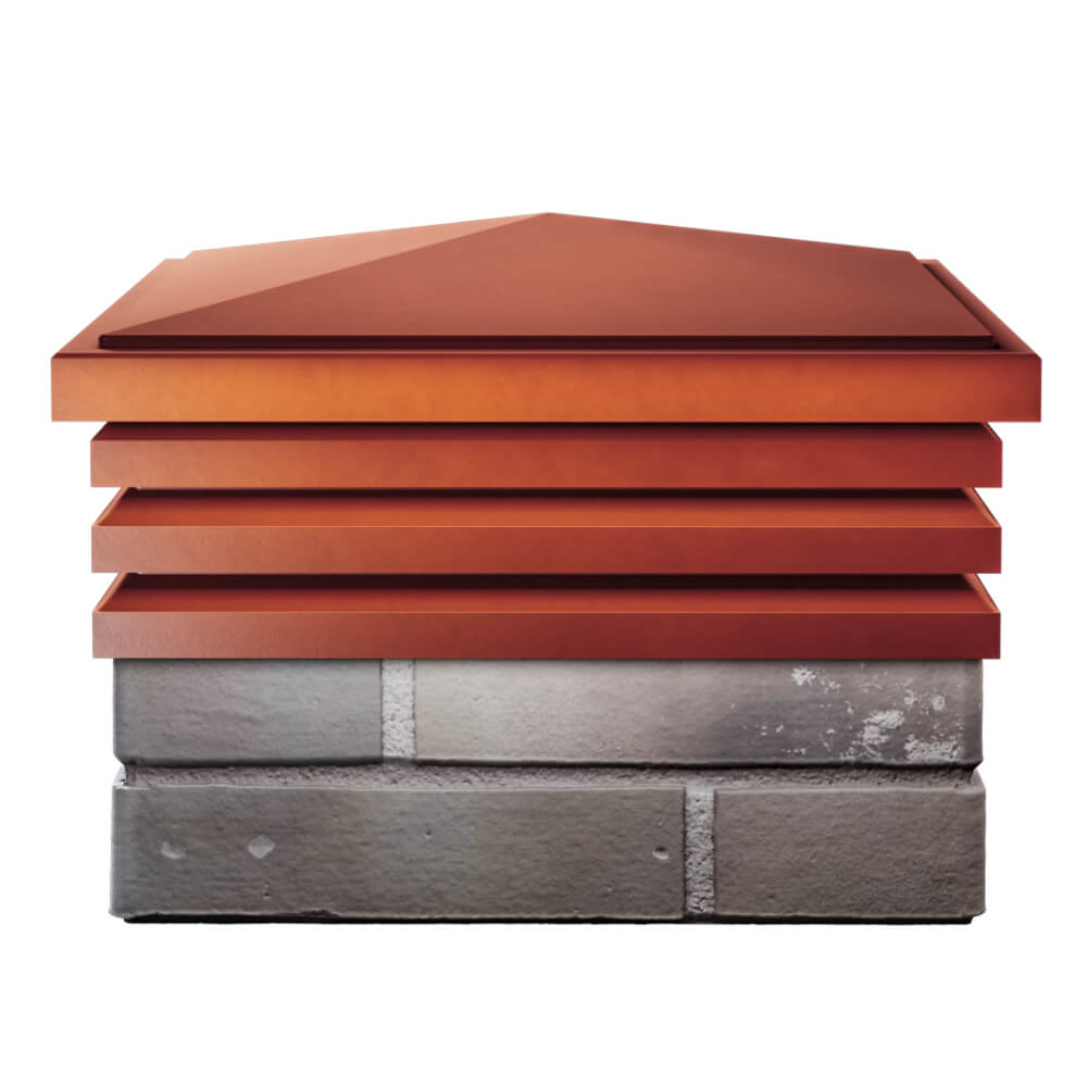 Колпак Zking Бона ХайТек Красный на столб 1.5х1.5 кирпича (385х385мм) Джанкой фото