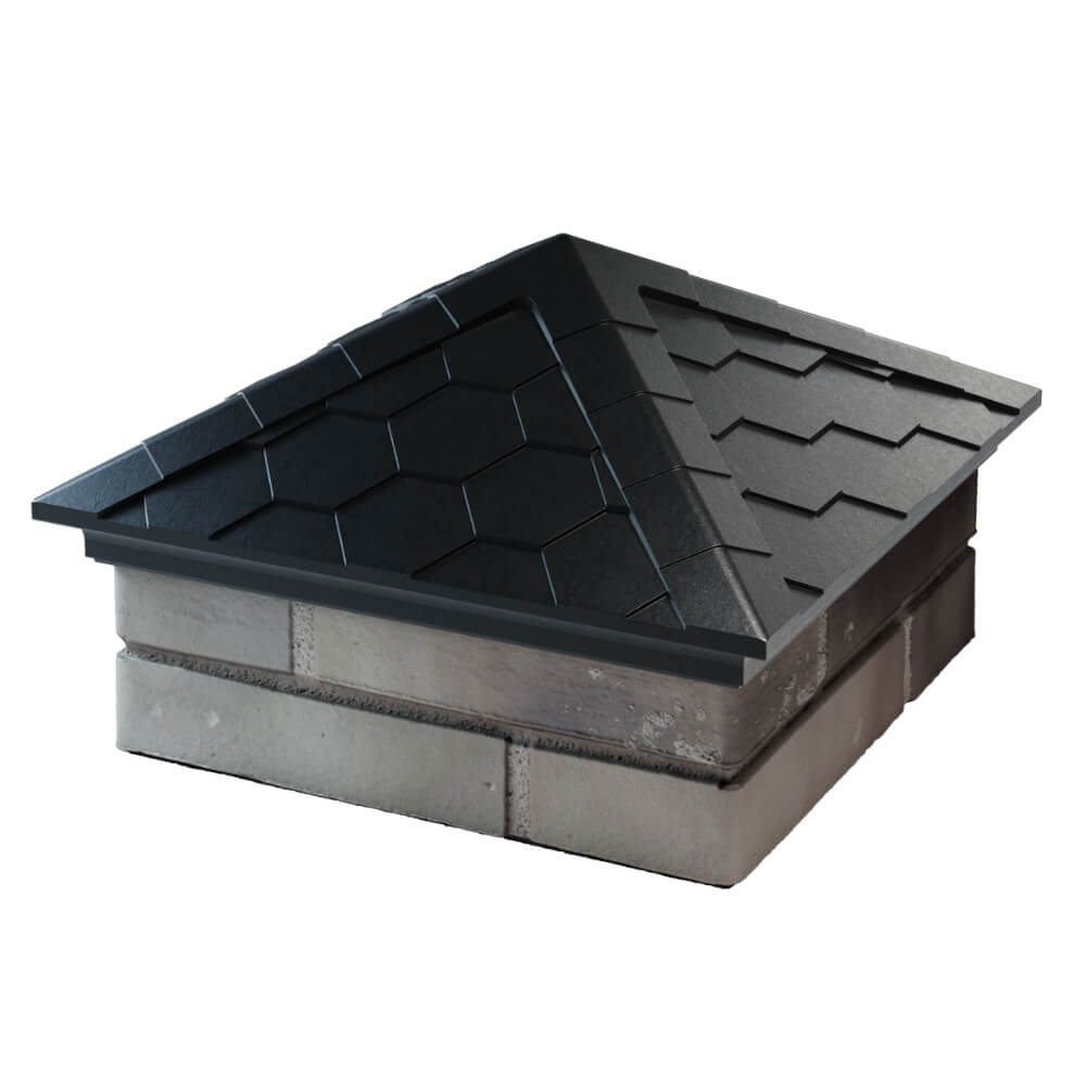 Колпак Zking Эверест Черный на столб 1.5х1.5 кирпича (390х390мм) в Джанкое фото