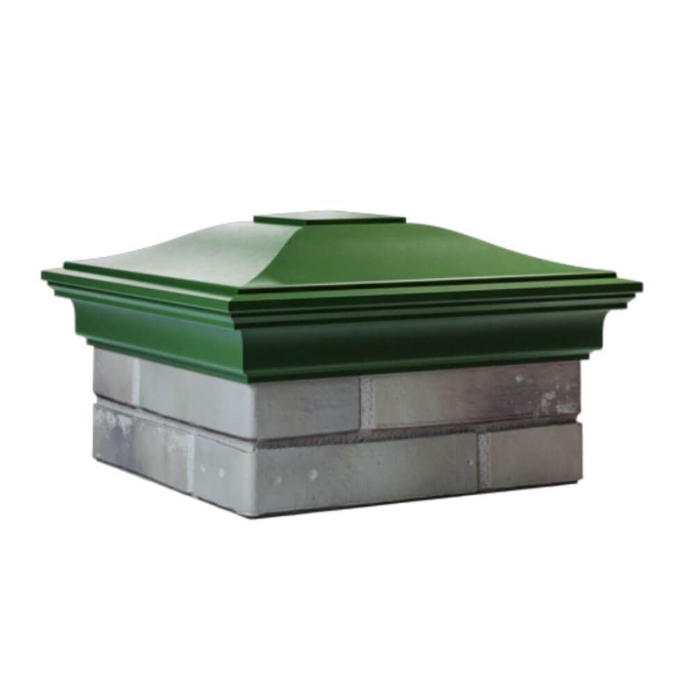 Колпак Zking Монблан Зеленый на столб 1.5х1.5 еврокирпича 0.7НФ (355х355мм) в Джанкое фото