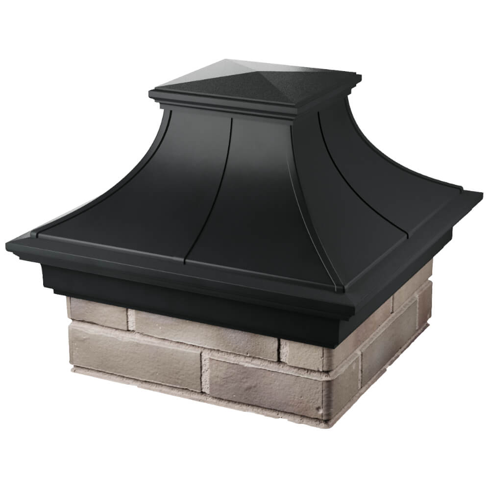 Колпак Zking Монблан Премиум Черный на столб 1.5х1.5 кирпича (385х385мм) в Джанкое фото