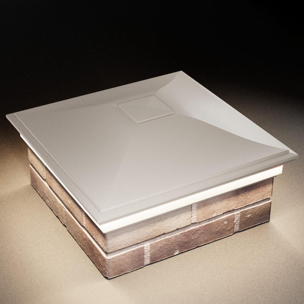 Колпак Zking Монблан Бежевый на столб 2х2 кирпича (515х515мм) c подсветкой в Джанкое фото