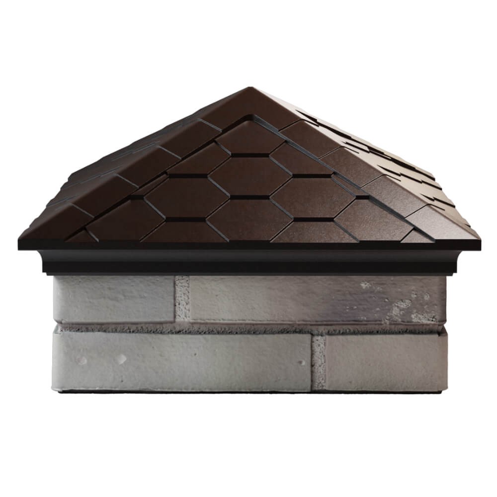 Колпак Zking Эверест Коричневый на столб 1.5х1.5 кирпича (390х390мм) Джанкой фото