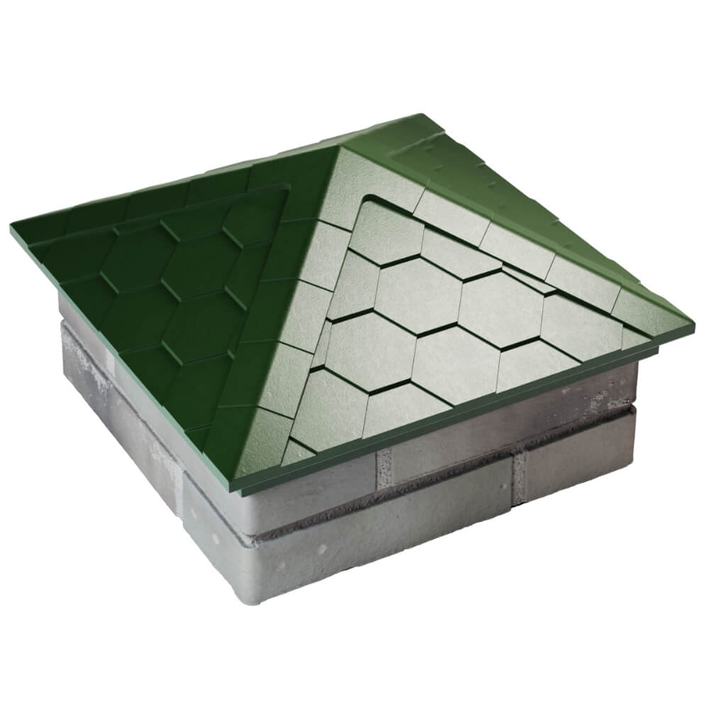 Колпак Zking Эверест Зеленый на столб 1.5х1.5 кирпича (390х390мм) в Джанкое фото