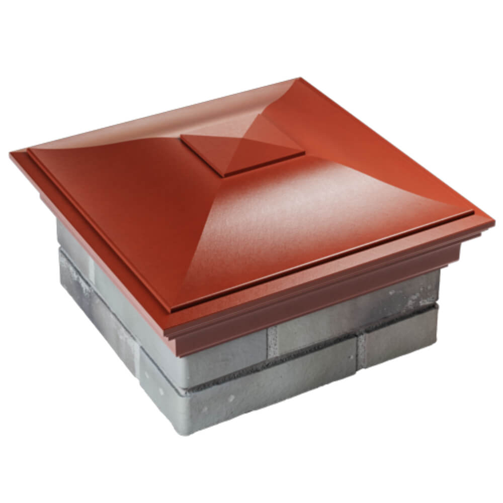 Колпак Zking Монблан Красный на столб 1.5х1.5 кирпича (385х385мм) в Джанкое фото