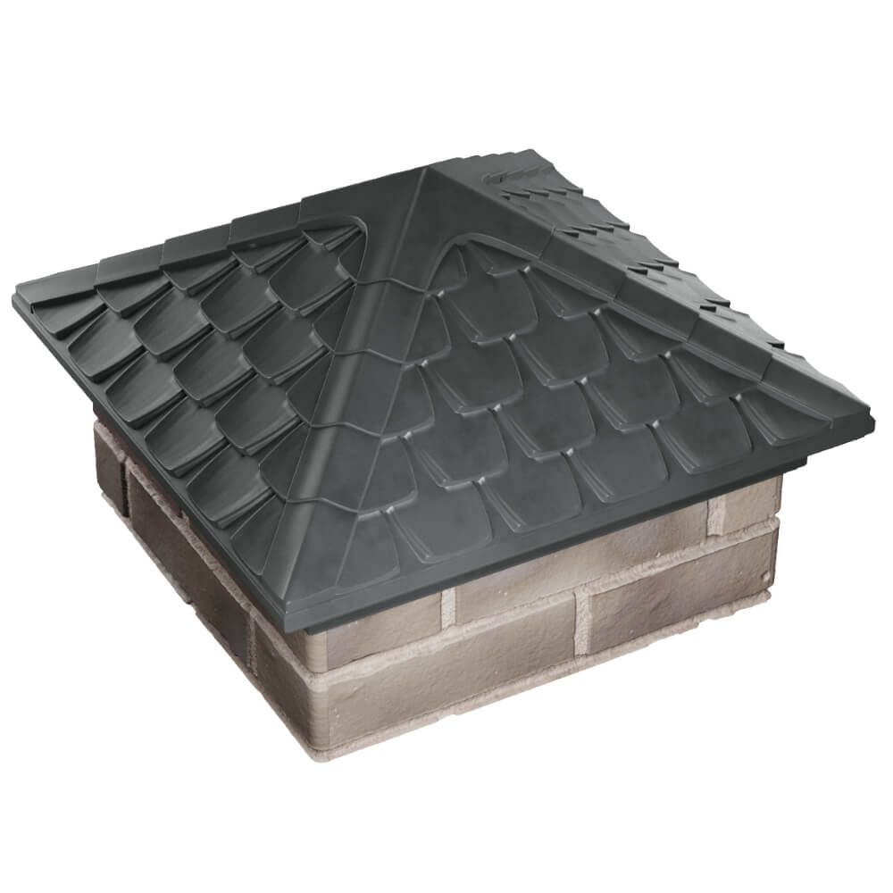 Колпак Zking Эльбрус Серый на столб 1.5х1.5 кирпича (385х385мм) в Джанкое фото