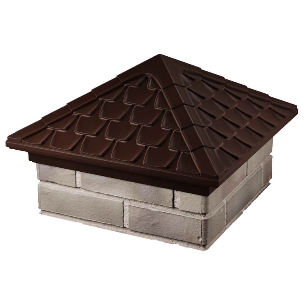 Колпак Zking Эльбрус Коричневый на столб 1.5х1.5 кирпича (385х385мм) в Джанкое фото