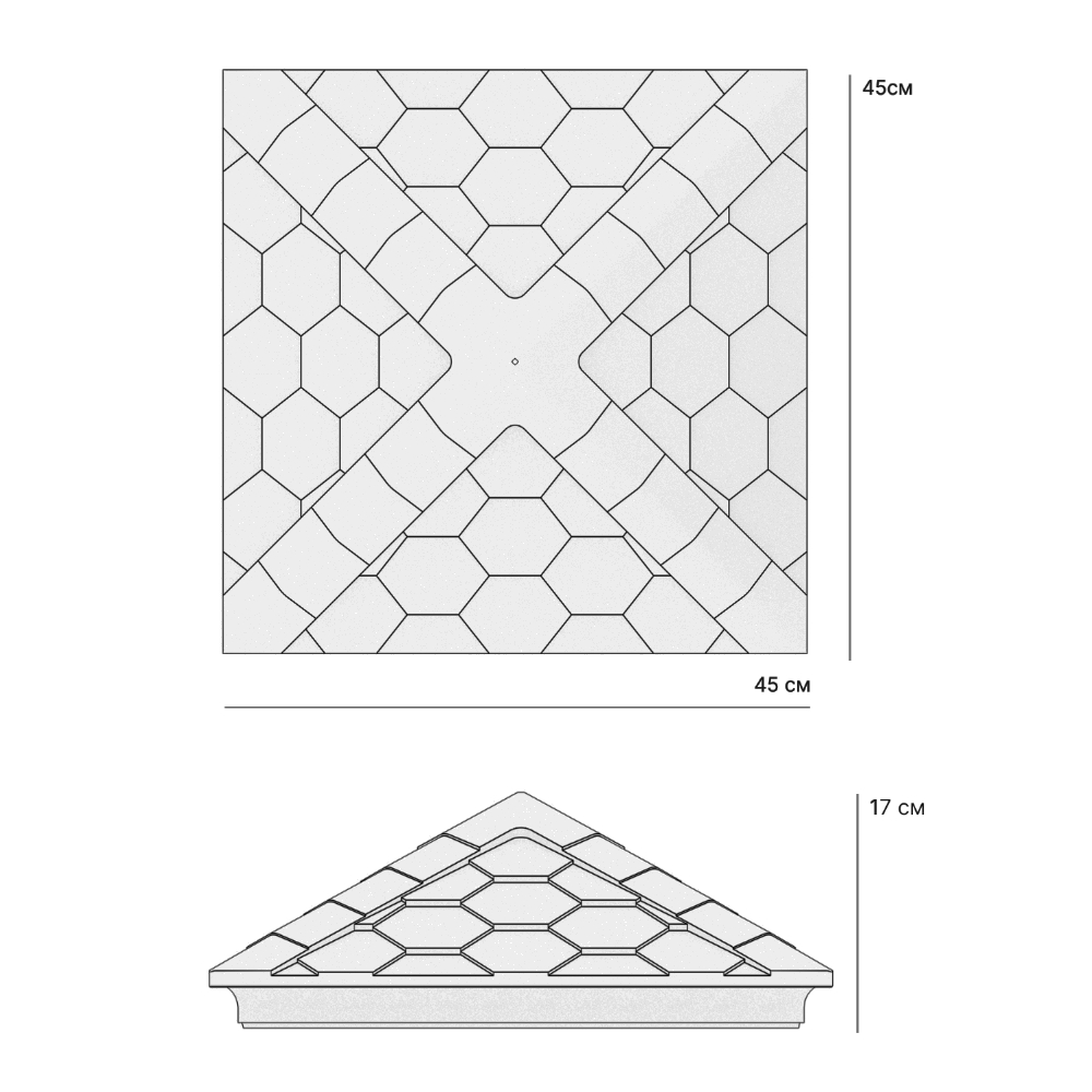 Колпак Zking Эверест Бежевый на столб 1.5х1.5 кирпича (390х390мм) в Джанкое фото
