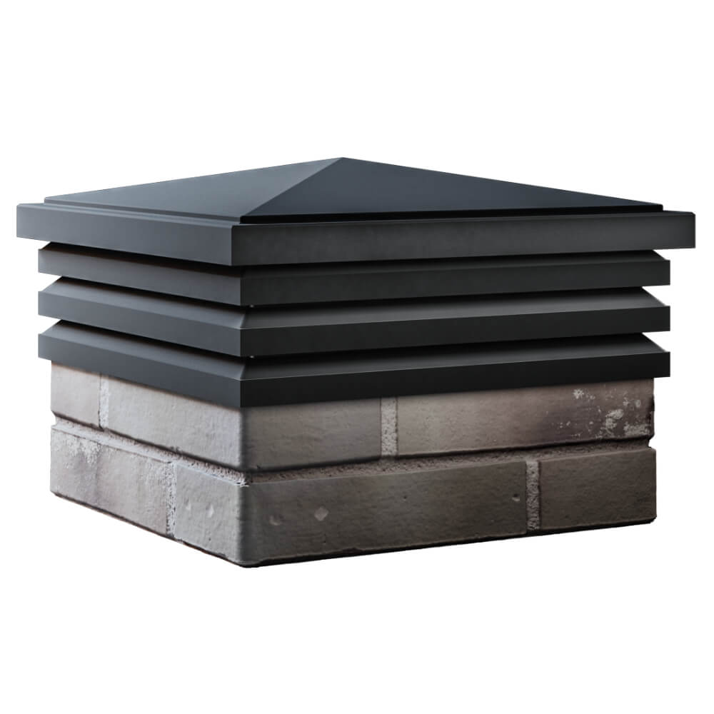 Колпак Zking Бона ХайТек Черный на столб 1.5х1.5 кирпича (385х385мм) в Джанкое фото