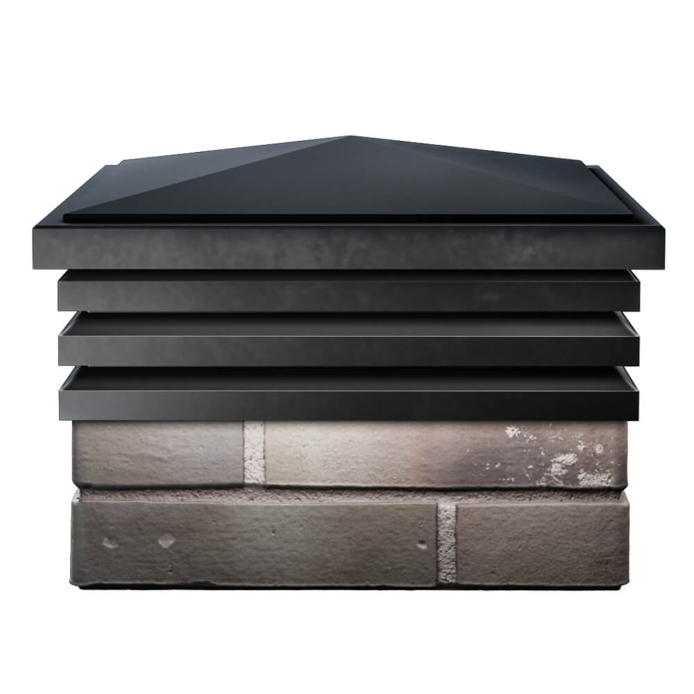 Колпак Zking Бона ХайТек Черный на столб 1.5х1.5 кирпича (385х385мм) Джанкой фото