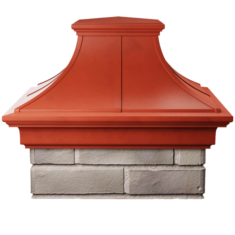 Колпак Zking Монблан Премиум Красный на столб 1.5х1.5 кирпича (385х385мм) Джанкой фото