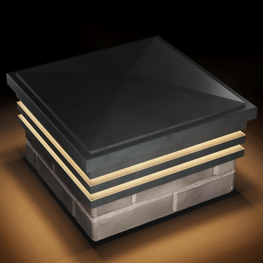 Колпак Zking Бона ХайТек Серый на столб 1.5х1.5 кирпича (385х385мм) с подсветкой в Джанкое фото