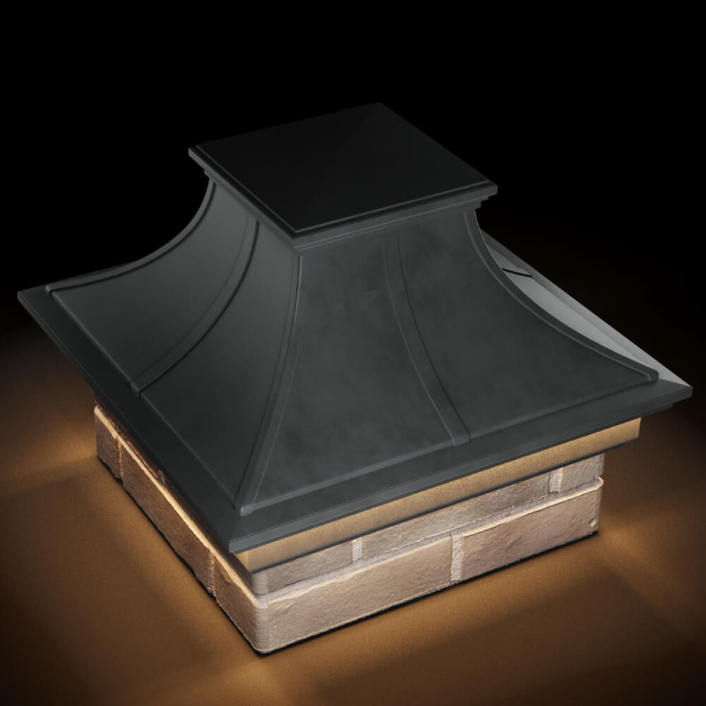 Колпак Zking Монблан Премиум Серый на столб 1.5х1.5 кирпича (385х385мм) с подсветкой в Джанкое фото