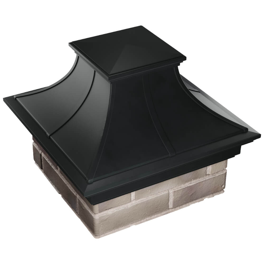 Колпак Zking Монблан Премиум Черный на столб 1.5х1.5 кирпича (385х385мм) в Джанкое фото