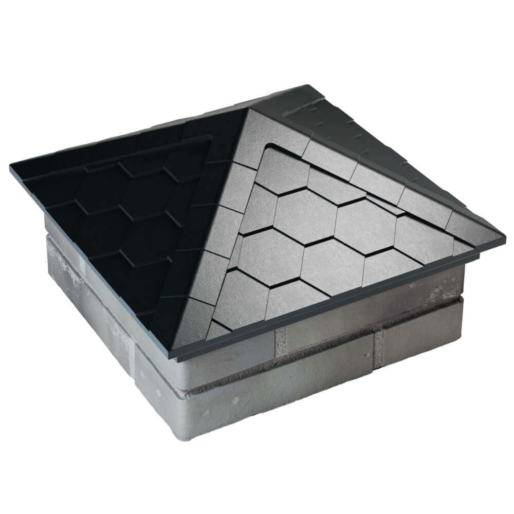 Колпак Zking Эверест Черный на столб 1.5х1.5 кирпича (390х390мм) в Джанкое фото