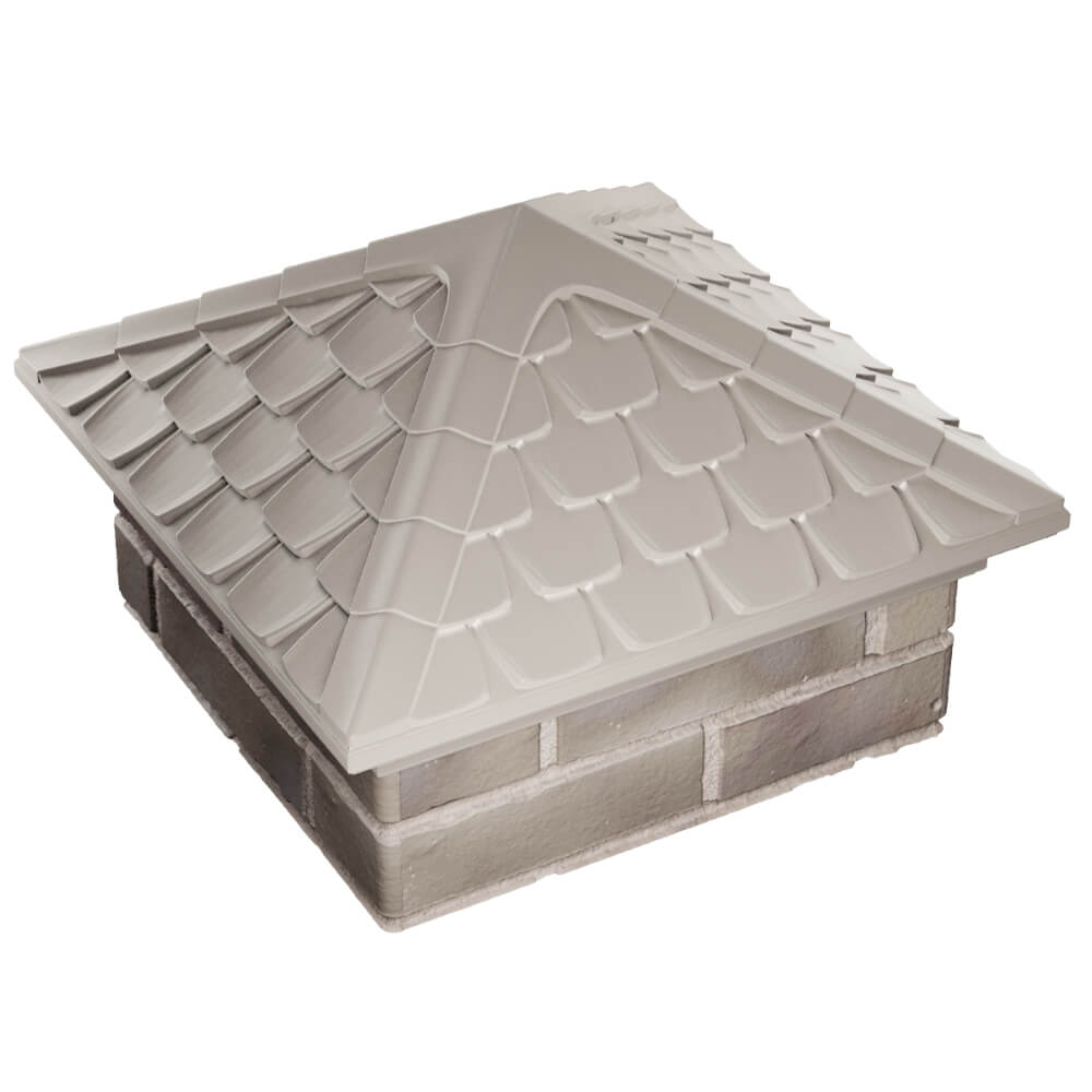 Колпак Zking Эльбрус Бежевый на столб 1.5х1.5 кирпича (385х385мм) в Джанкое фото