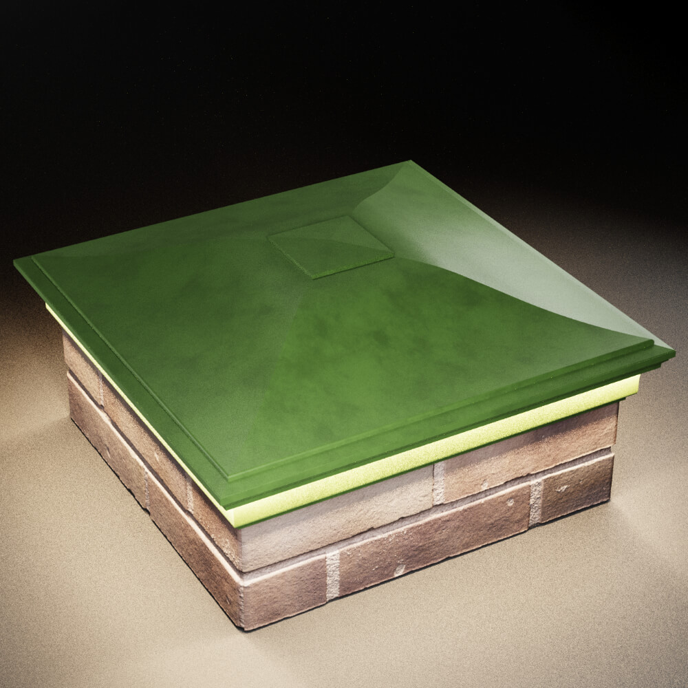 Колпак Zking Монблан Зеленый на столб 2х2 кирпича (515х515мм) c подсветкой в Джанкое фото