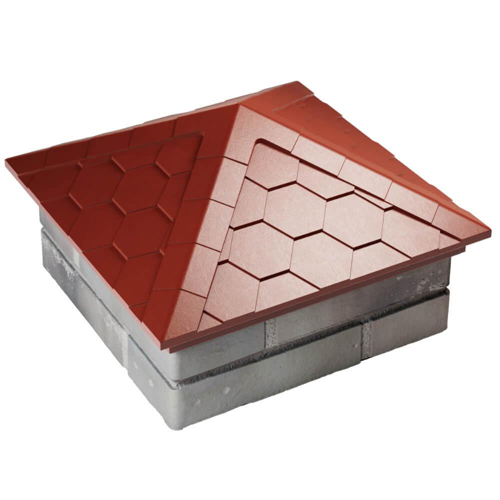 Колпак Zking Эверест Красный на столб 1.5х1.5 кирпича (390х390мм) в Джанкое фото