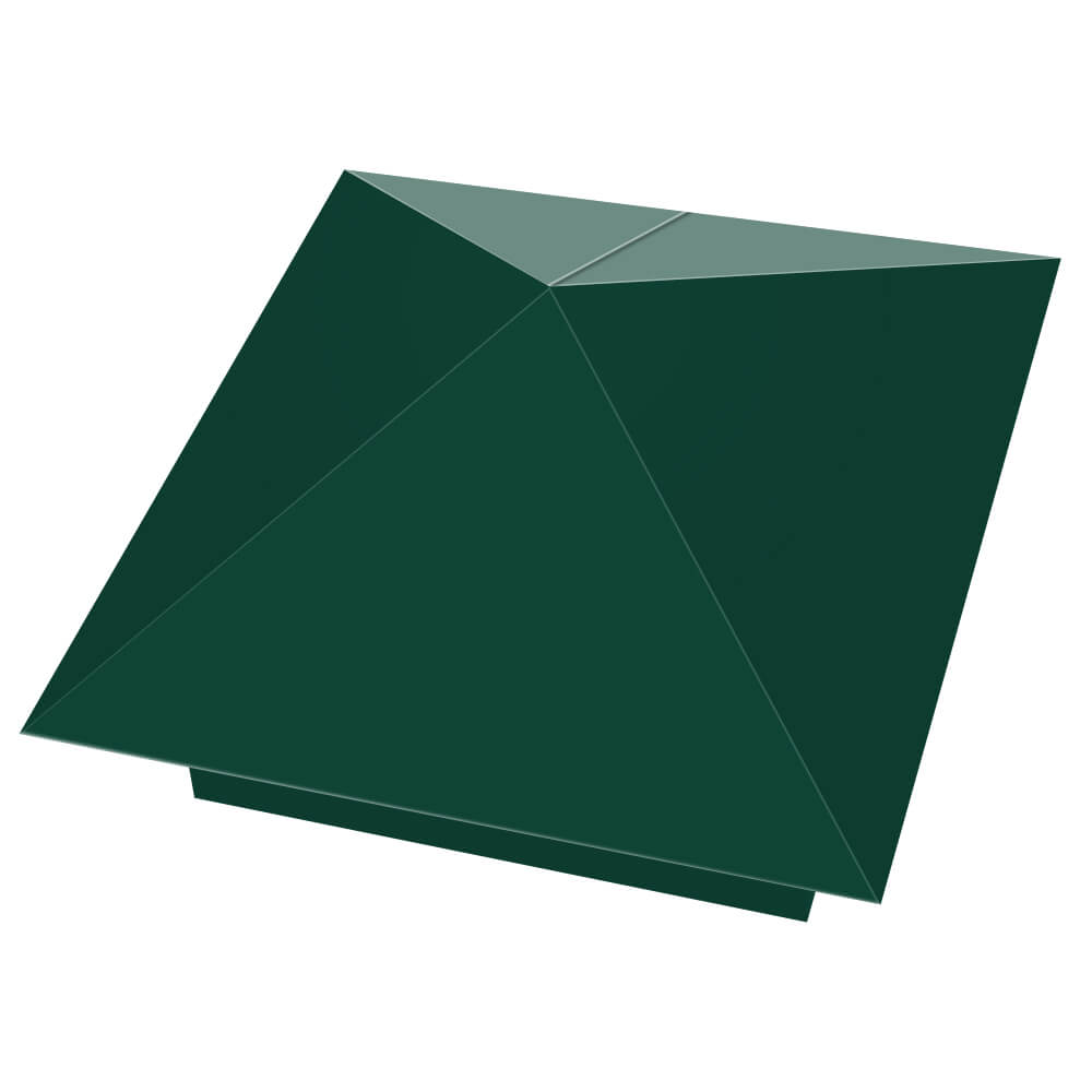 Колпак металлический 390х390мм RAL6005 Зеленый Мох заборный Джанкой фото