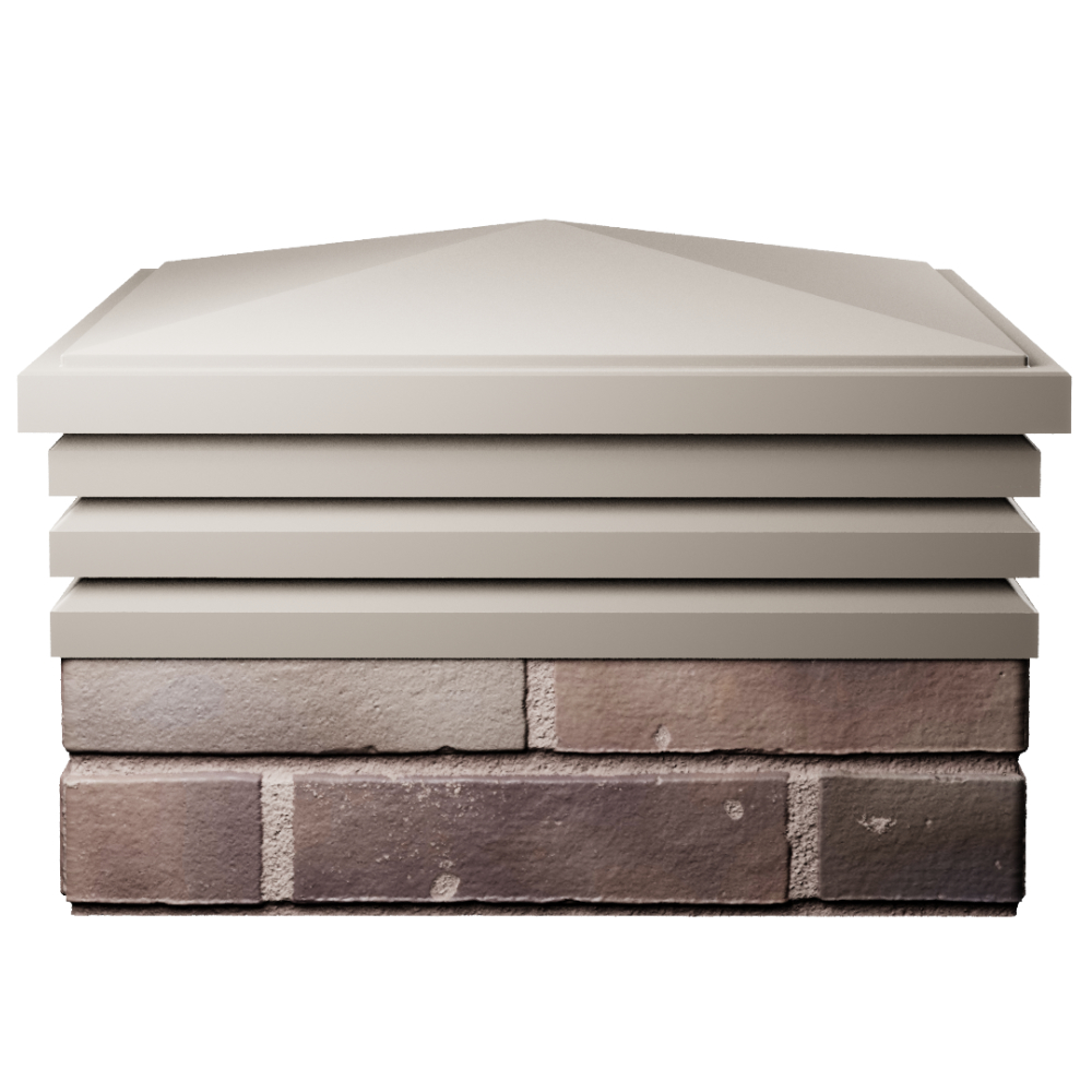 Колпак Zking Бона ХайТек Бежевый на столб 2х2 кирпича (513х513мм) Джанкой фото