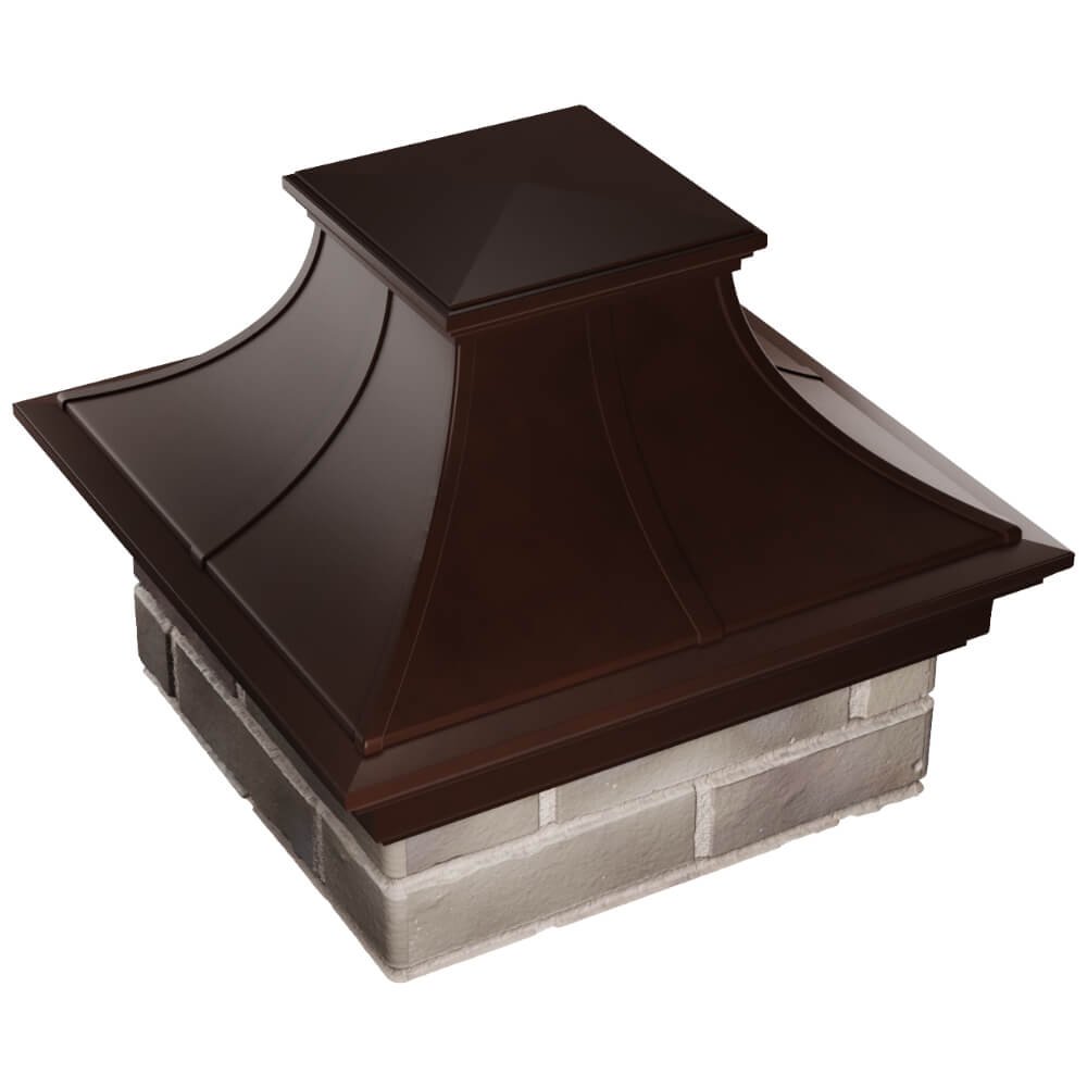 Колпак Zking Монблан Премиум Коричневый на столб 1.5х1.5 кирпича (385х385мм) в Джанкое фото