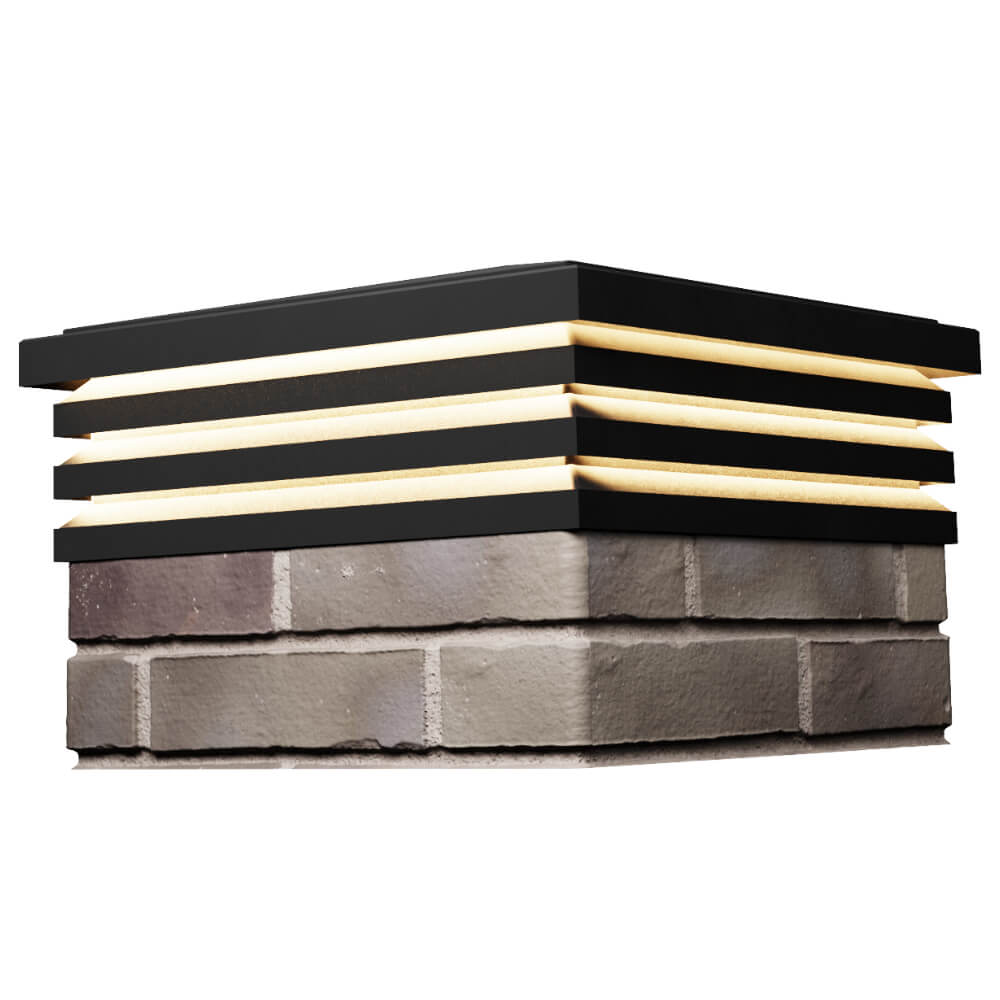 Колпак Zking Бона ХайТек Черный на столб 1.5х1.5 кирпича (385х385мм) с подсветкой в Джанкое фото