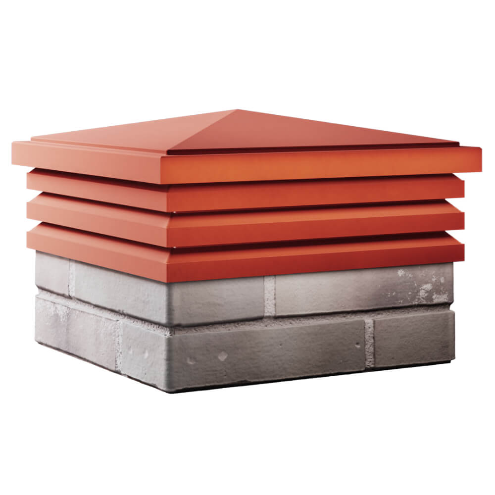 Колпак Zking Бона ХайТек Красный на столб 1.5х1.5 кирпича (385х385мм) в Джанкое фото