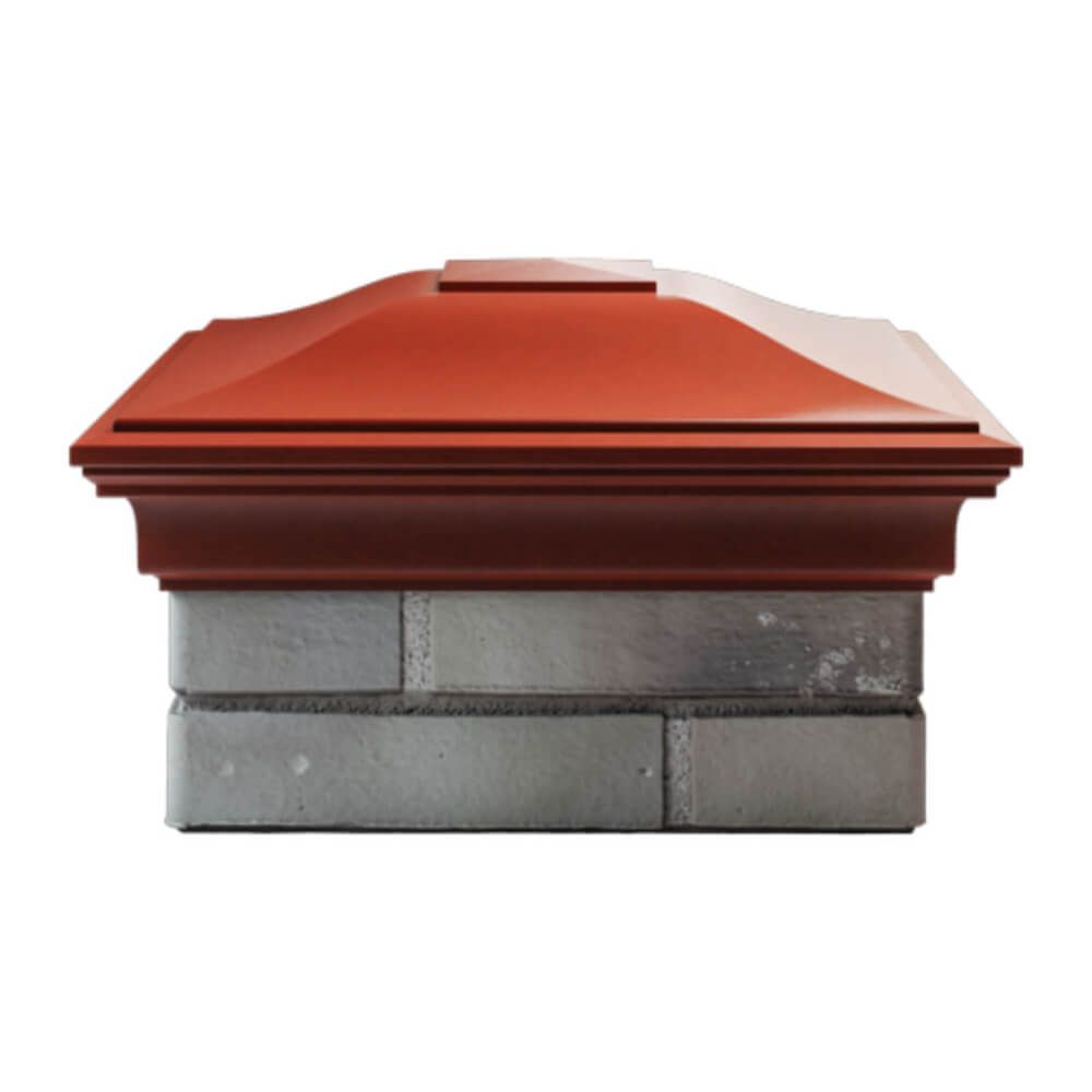 Колпак Zking Монблан Красный на столб 1.5х1.5 еврокирпича 0.7НФ (355х355мм) Джанкой фото
