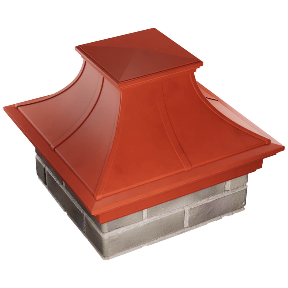Колпак Zking Монблан Премиум Красный на столб 1.5х1.5 кирпича (385х385мм) в Джанкое фото
