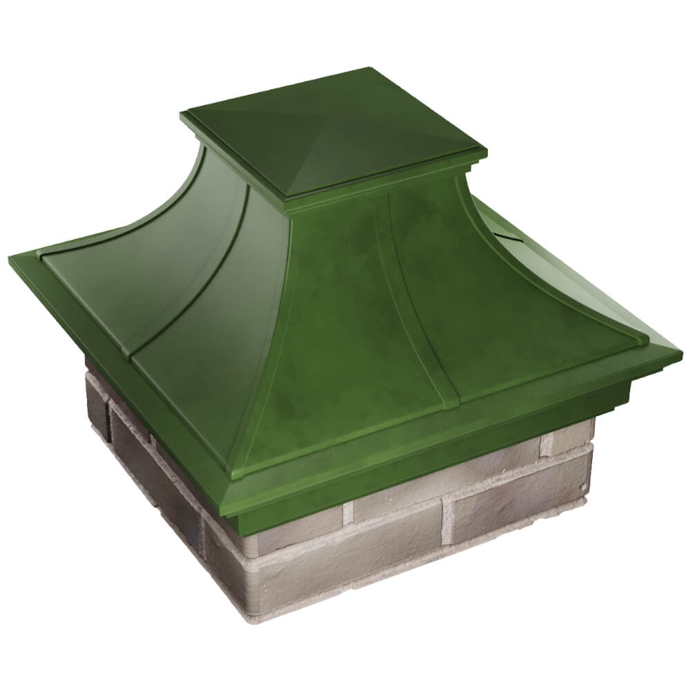 Колпак Zking Монблан Премиум Зеленый на столб 1.5х1.5 кирпича (385х385мм) в Джанкое фото