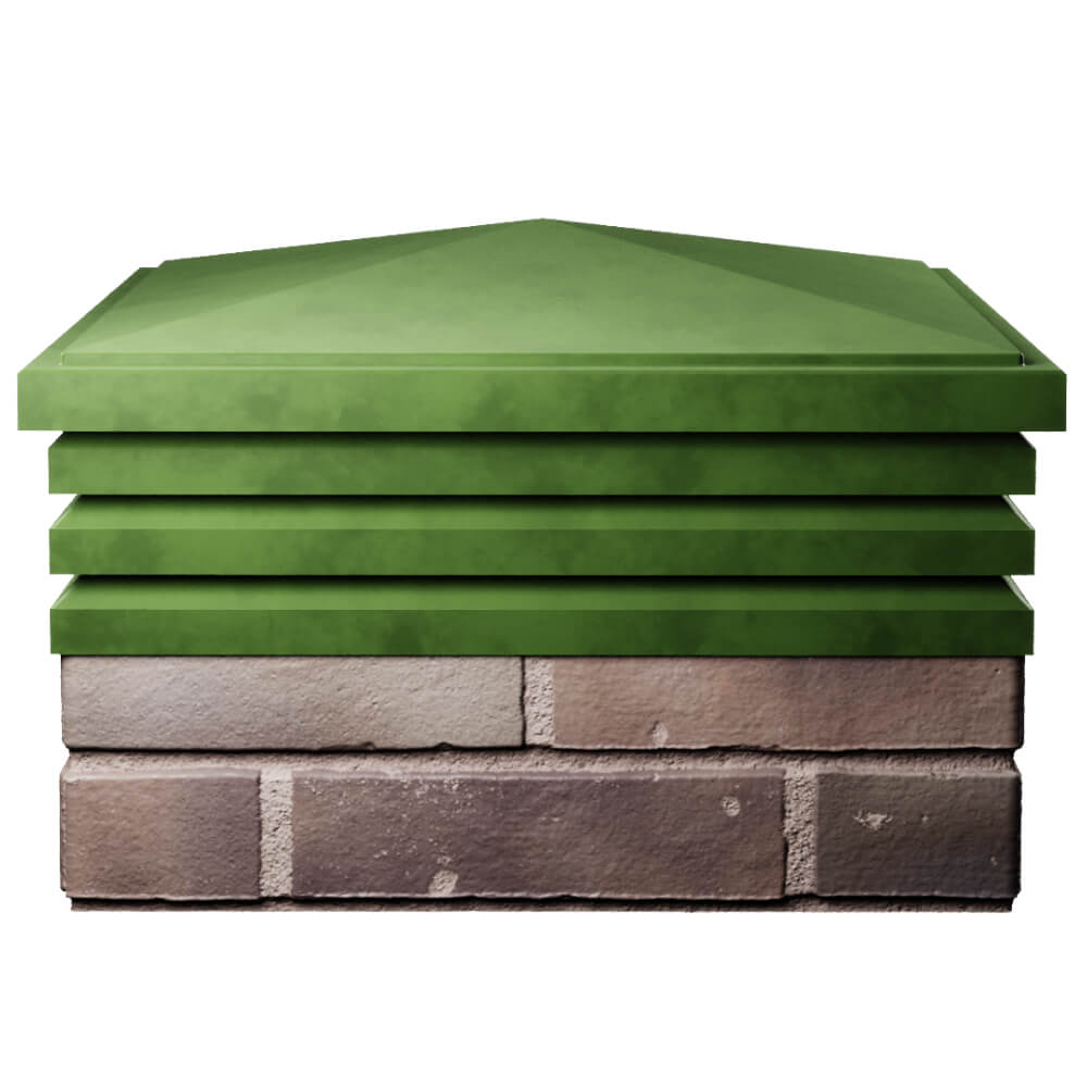 Колпак Zking Бона ХайТек Зеленый на столб 2х2 кирпича (513х513мм) Джанкой фото