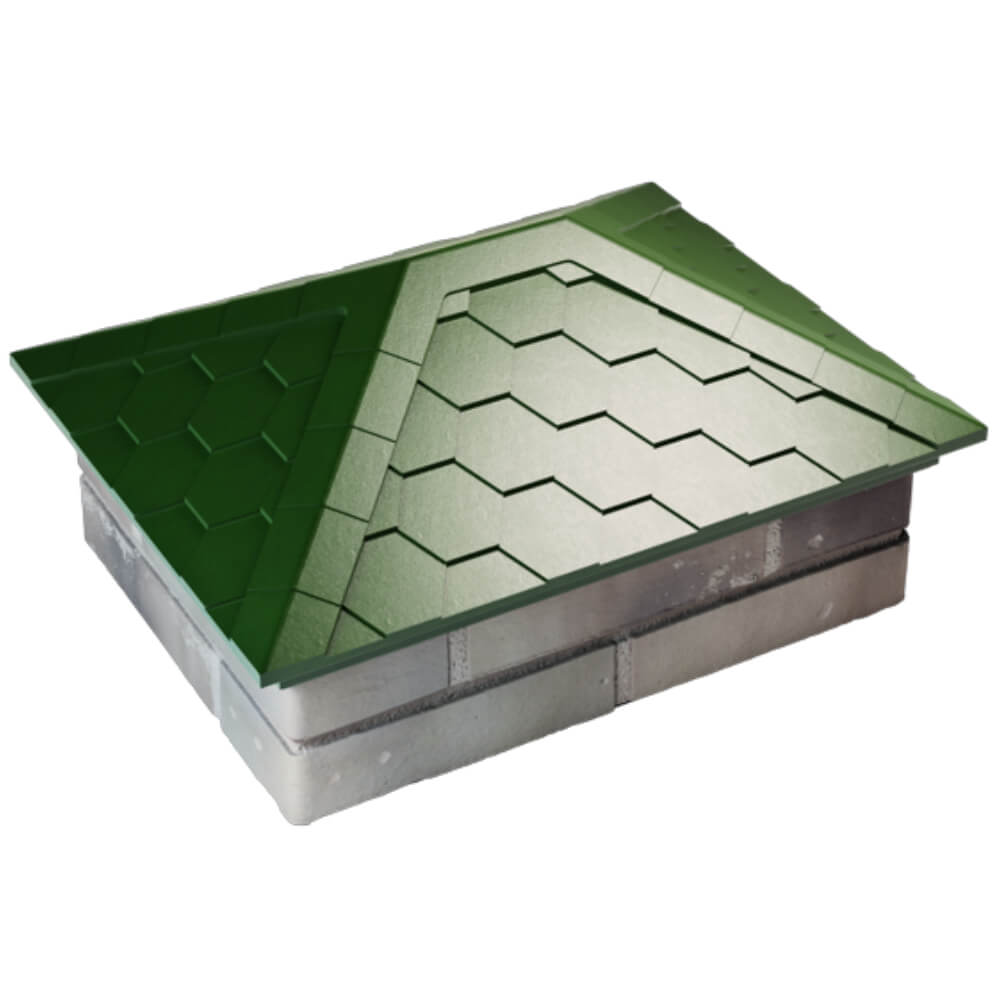 Колпак Zking Эверест Зеленый на столб 2х1.5 кирпича (520х390мм) Джанкой фото