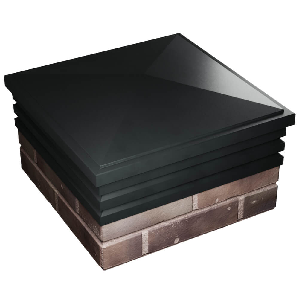 Колпак Zking Бона ХайТек Черный на столб 2х2 кирпича (513х513мм) в Джанкое фото