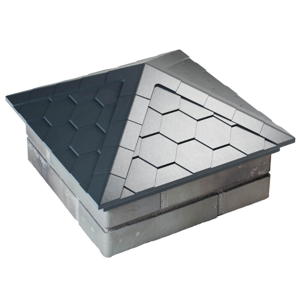 Колпак Zking Эверест Серый на столб 1.5х1.5 кирпича (390х390мм) в Джанкое фото