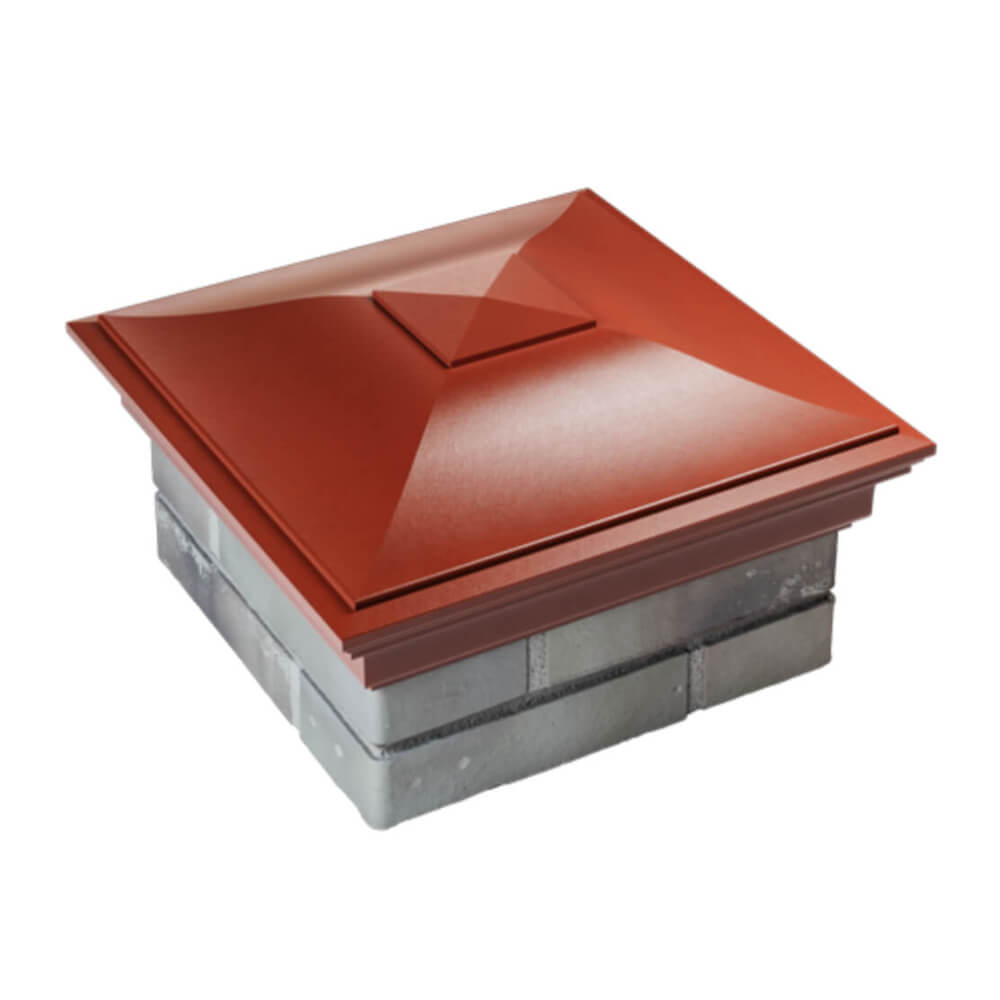 Колпак Zking Монблан Красный на столб 1.5х1.5 еврокирпича 0.7НФ (355х355мм) в Джанкое фото