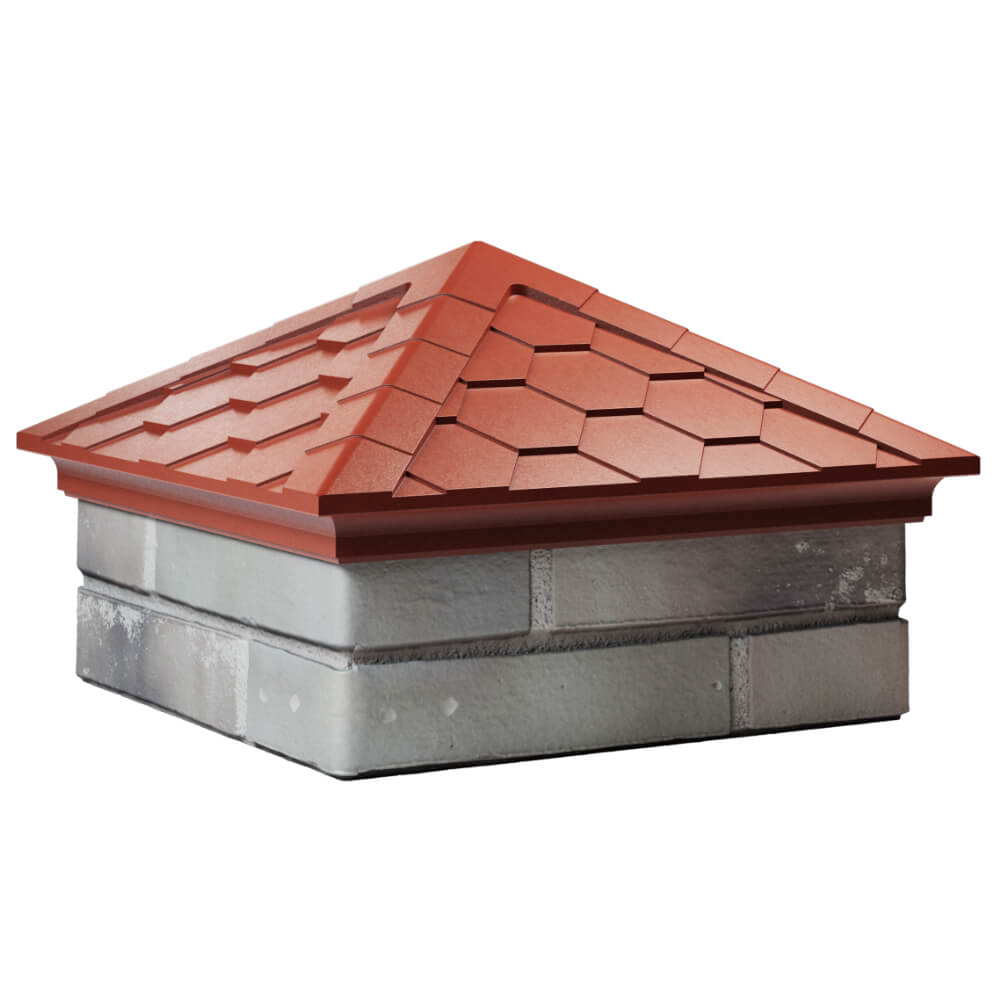 Колпак Zking Эверест Красный на столб 1.5х1.5 кирпича (390х390мм) в Джанкое фото