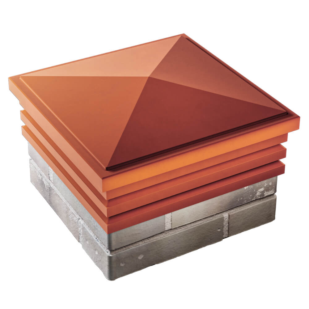 Колпак Zking Бона ХайТек Красный на столб 1.5х1.5 кирпича (385х385мм) в Джанкое фото