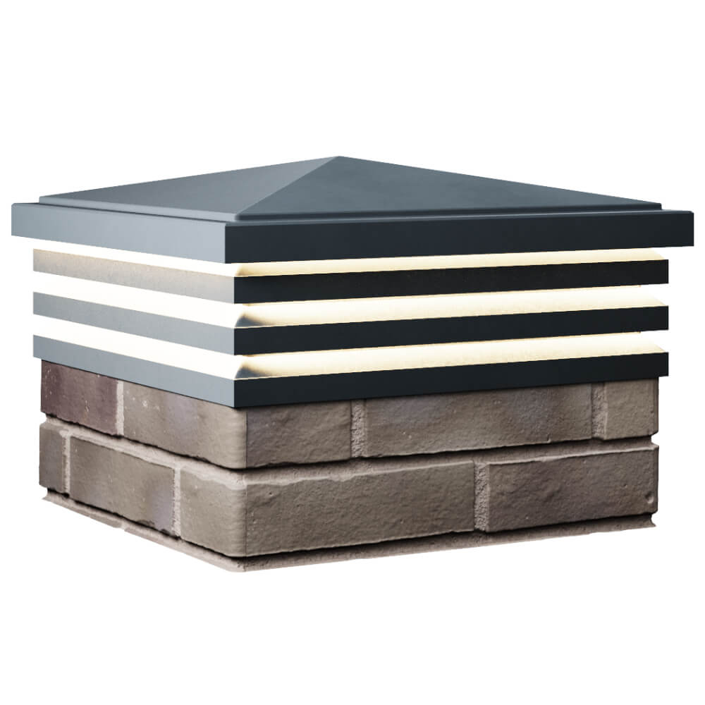 Колпак Zking Бона ХайТек Серый на столб 1.5х1.5 кирпича (385х385мм) с подсветкой в Джанкое фото