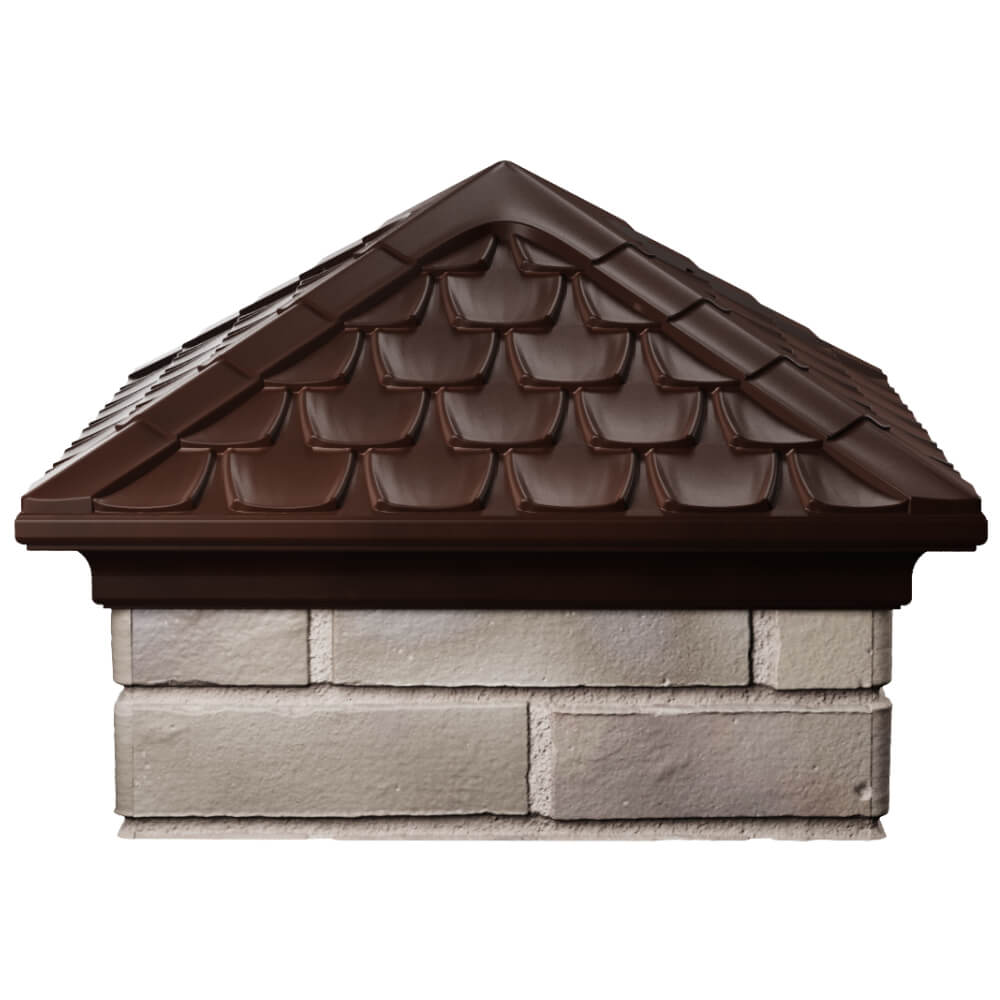 Колпак Zking Эльбрус Коричневый на столб 1.5х1.5 кирпича (385х385мм) Джанкой фото