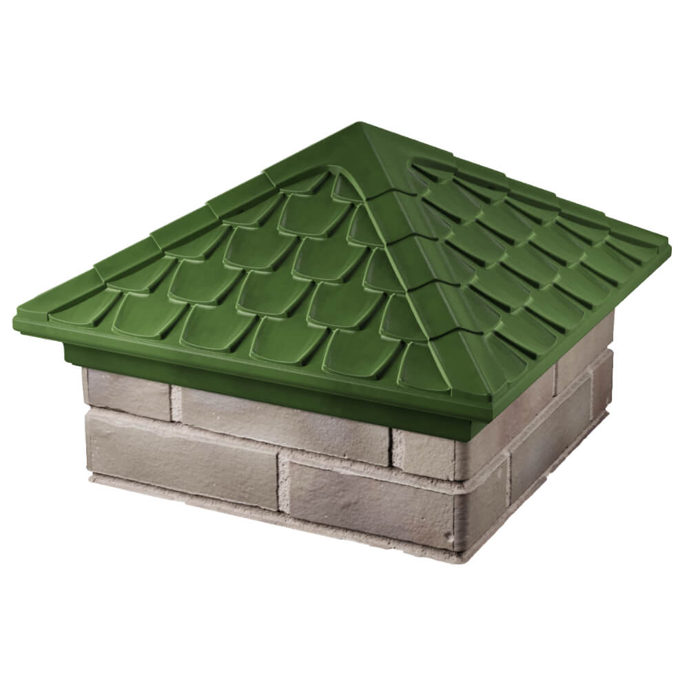 Колпак Zking Эльбрус Зеленый на столб 1.5х1.5 кирпича (385х385мм) в Джанкое фото