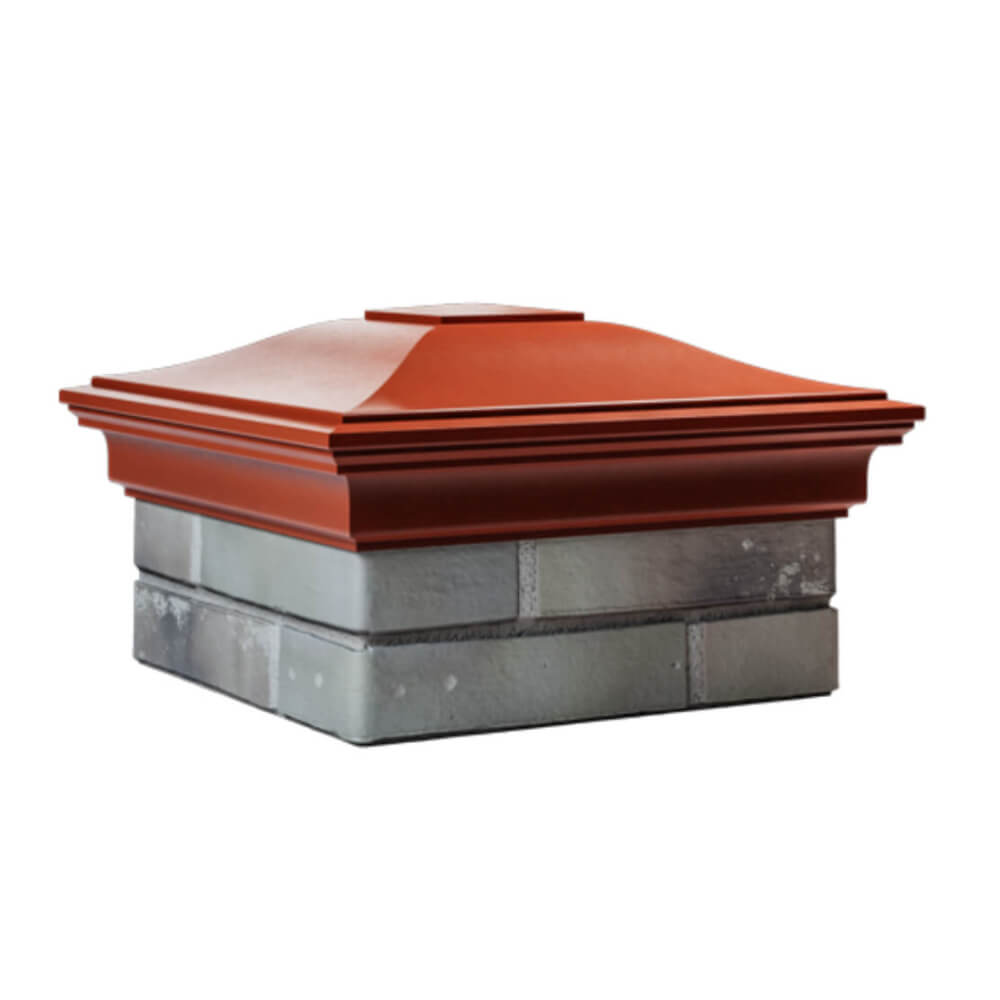 Колпак Zking Монблан Красный на столб 1.5х1.5 еврокирпича 0.7НФ (355х355мм) в Джанкое фото