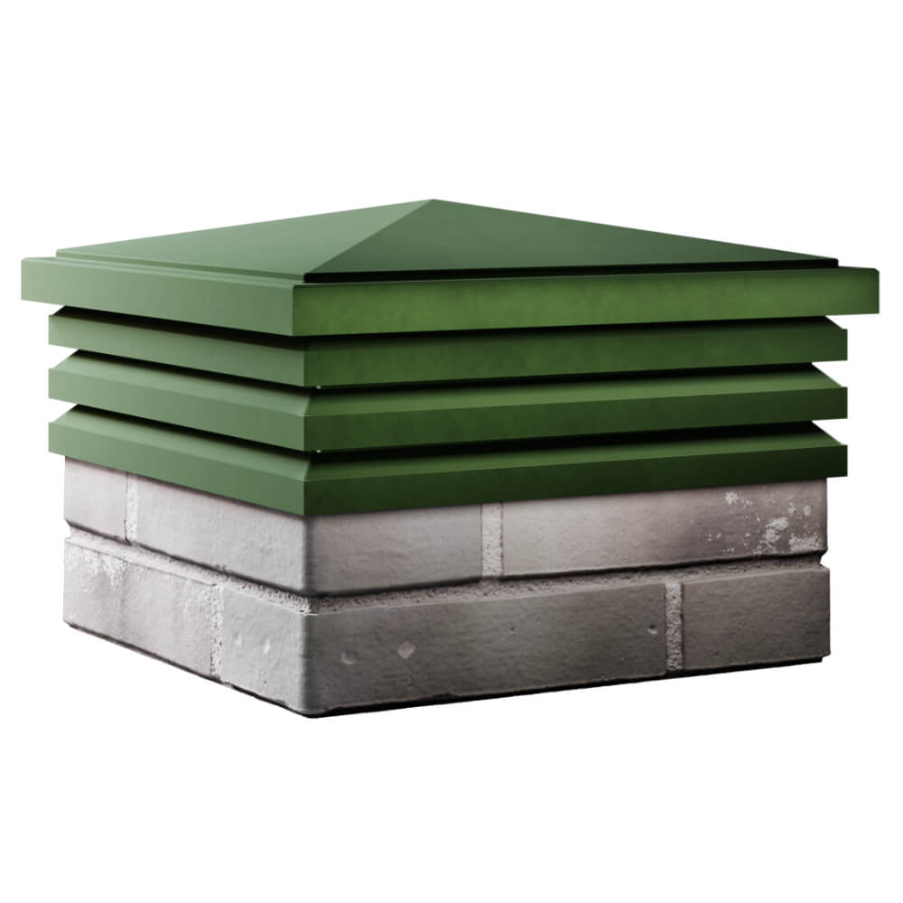 Колпак Zking Бона ХайТек Зеленый на столб 1.5х1.5 кирпича (385х385мм) в Джанкое фото