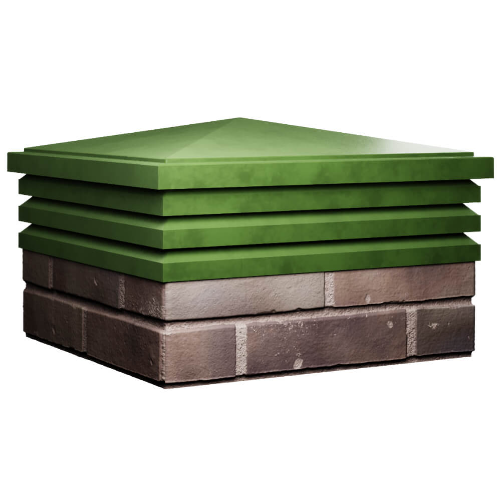 Колпак Zking Бона ХайТек Зеленый на столб 2х2 кирпича (513х513мм) в Джанкое фото