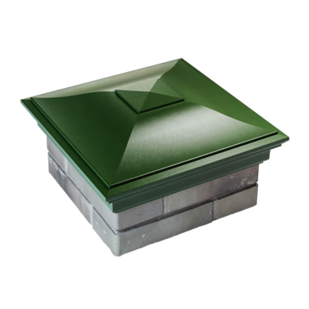 Колпак Zking Монблан Зеленый на столб 1.5х1.5 еврокирпича 0.7НФ (355х355мм) в Джанкое фото