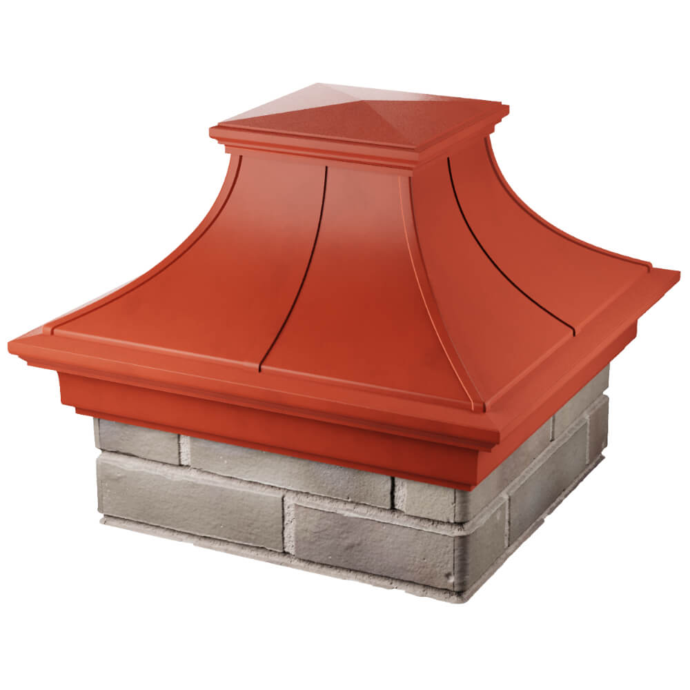 Колпак Zking Монблан Премиум Красный на столб 1.5х1.5 кирпича (385х385мм) в Джанкое фото