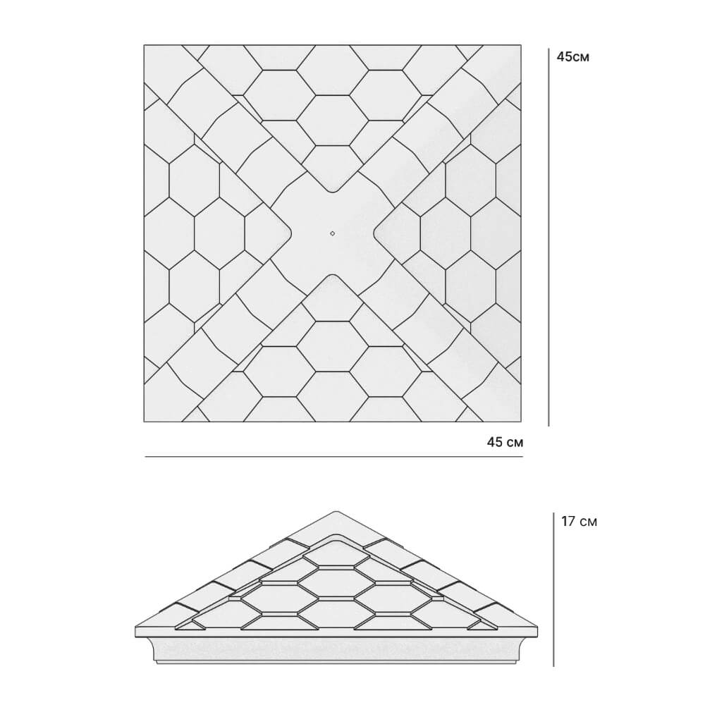 Колпак Zking Эверест Красный на столб 1.5х1.5 кирпича (390х390мм) в Джанкое фото