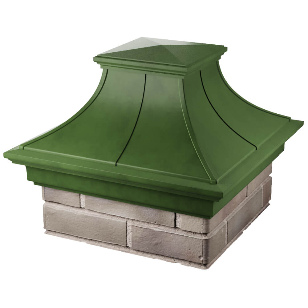 Колпак Zking Монблан Премиум Зеленый на столб 1.5х1.5 кирпича (385х385мм) в Джанкое фото