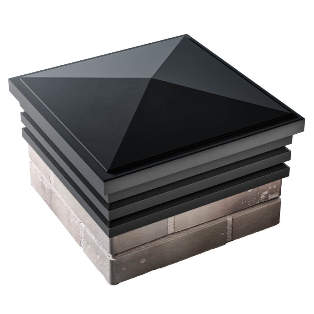 Колпак Zking Бона ХайТек Черный на столб 1.5х1.5 кирпича (385х385мм) в Джанкое фото