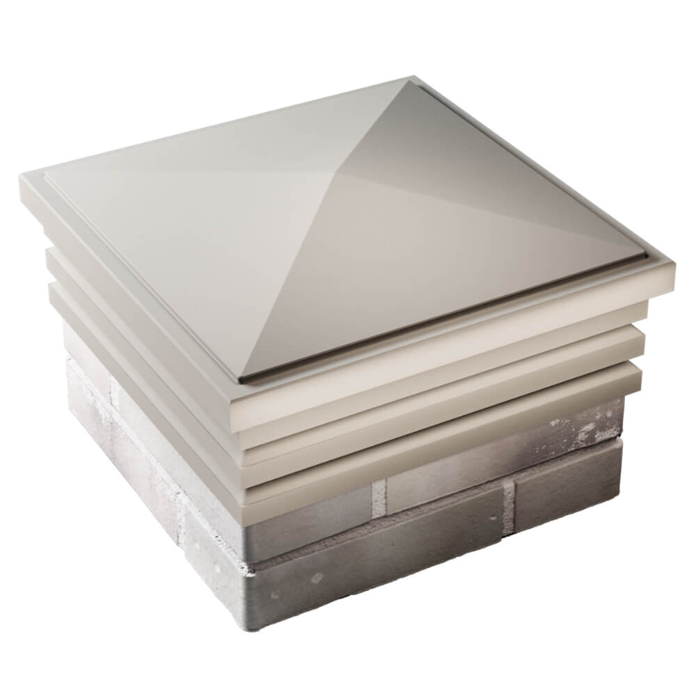 Колпак Zking Бона ХайТек Бежевый на столб 1.5х1.5 кирпича (385х385мм) в Джанкое фото