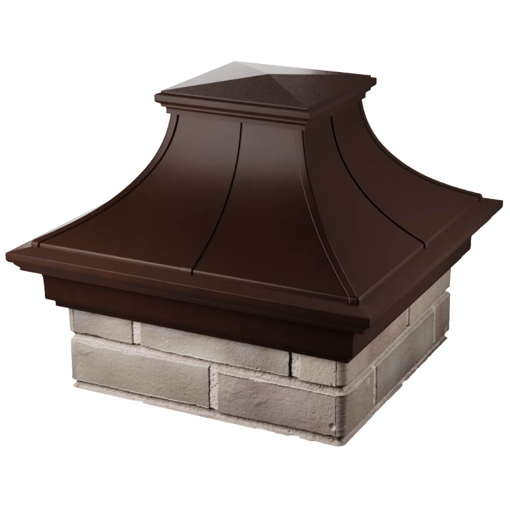 Колпак Zking Монблан Премиум Коричневый на столб 1.5х1.5 кирпича (385х385мм) в Джанкое фото